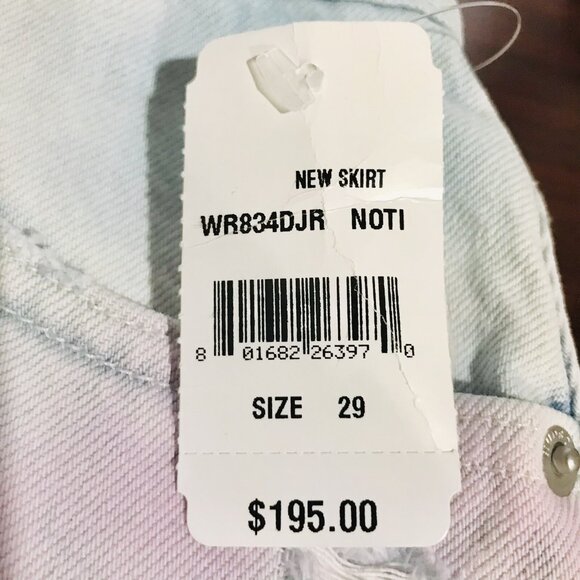NWT Hudson Women's The Viper Tie Dye Blue Cotton Denim Mini Skirt Size 29 $195 - Picture 7 of 12